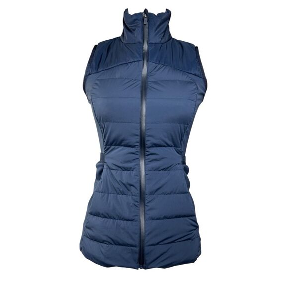 Lululemon Down For it All Vest Navy Goose Down Full Zip Running Jacket - Picture 2 of 8